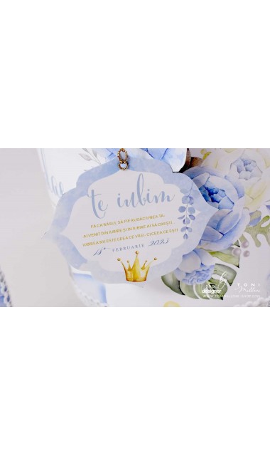 Trusou botez ursulet si broderie personalizata Teddy Bear King 19